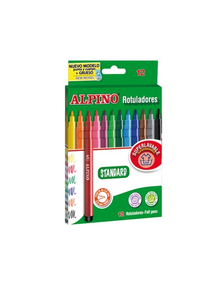 Rotulador alpino standard caja de 12 unidades colores surtidos
