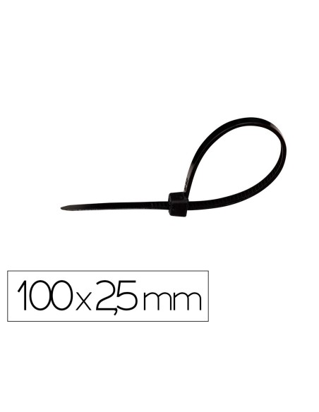 Brida q-connect color negro 100x2,5 mm bolsa de 100 unidades