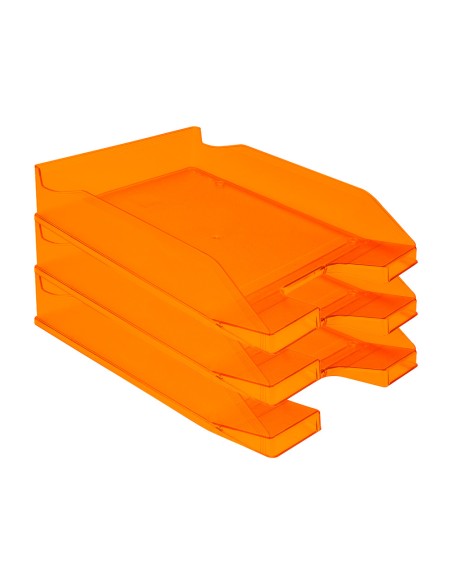 Bandeja sobremesa plastico q-connect naranja transparente 240x70x340 mm