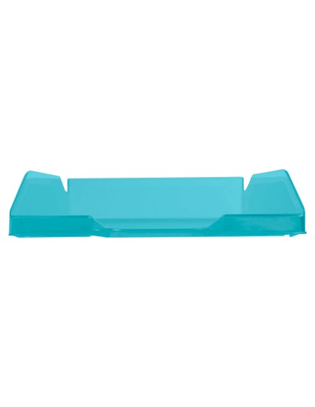 Bandeja sobremesa plastico q-connect turquesa transparente 240x70x340 mm