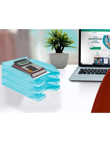 Bandeja sobremesa plastico q-connect turquesa...