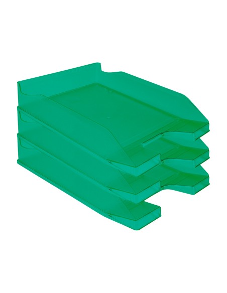 Bandeja sobremesa plastico q-connect verde transparente 240x70x340 mm