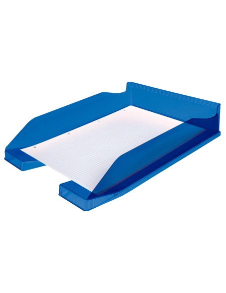 Bandeja sobremesa plastico q-connect azul transparente 240x70x340 mm