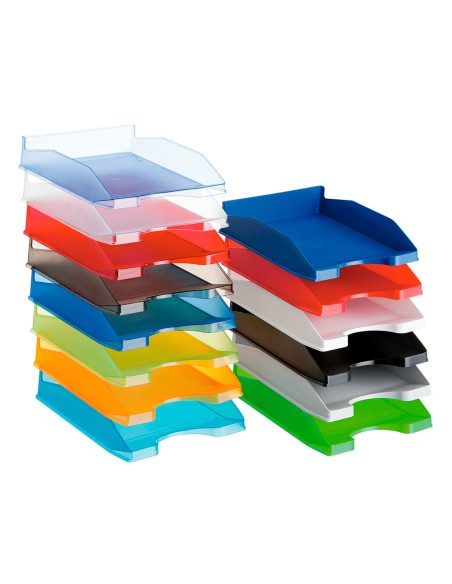 Bandeja sobremesa plastico q-connect azul transparente 240x70x340 mm