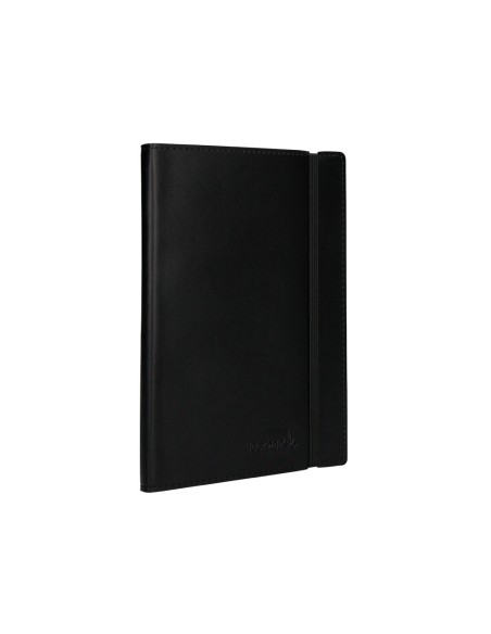 Libreta liderpapel simil piel a5 120 hojas 70g/m2 cuadro 4mm sin margen negro