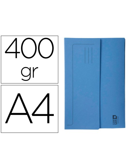 Subcarpeta cartulina exacompta clean safe pocket horizontal din a4 con 2 solapas azul 400 g paquete de 5 unidades