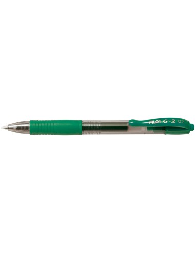 Boligrafo pilot g-2 verde tinta gel retractil...