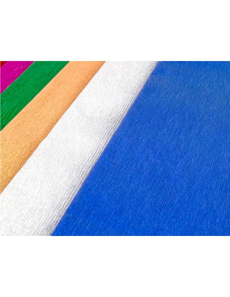 Papel crespon liderpapel 50 cm x 2.5m metalizado plata