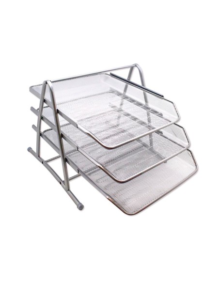 Bandeja sobremesa metalica q-connect kf00822 rejilla plata 3 bandejas movibles 350x278x275 mm