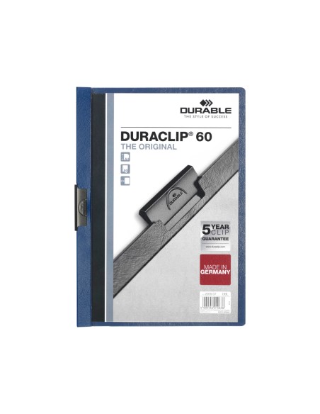 Carpeta duraclip dossier pinza lateral azul oscuro capacidad 60 hojas