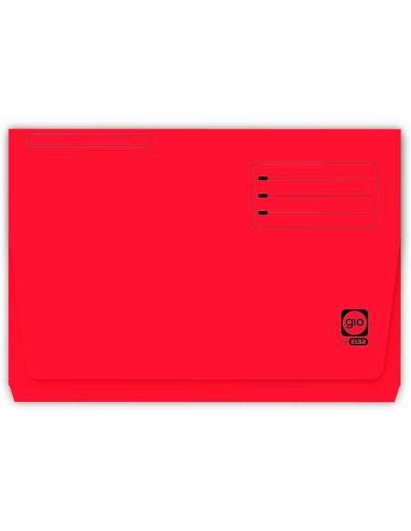 Subcarpeta cartulina gio folio pocket rojo con bolsa y solapa 320g/m2