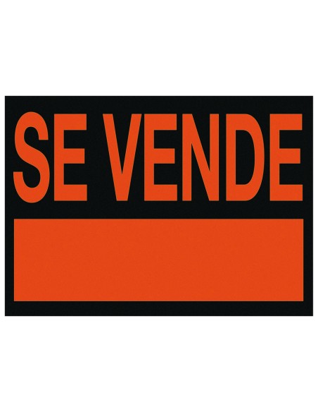 Cartel plastico archivo 2000 \"se vende\" rojo fluorescente 700x500 mm