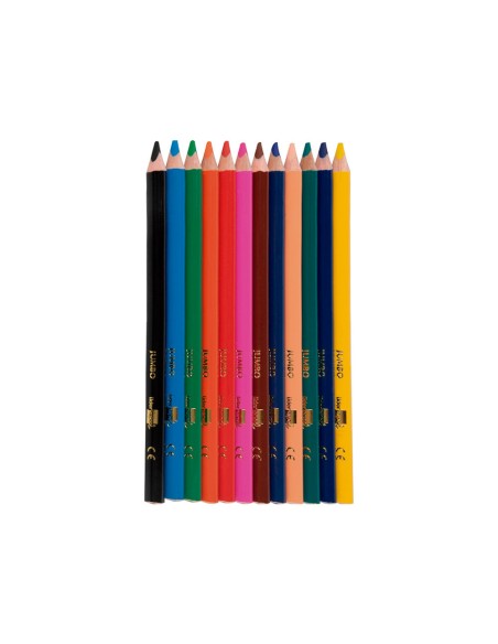 Lapices de colores liderpapel jumbo con sacapuntas caja de 12 unidades colores surtidos