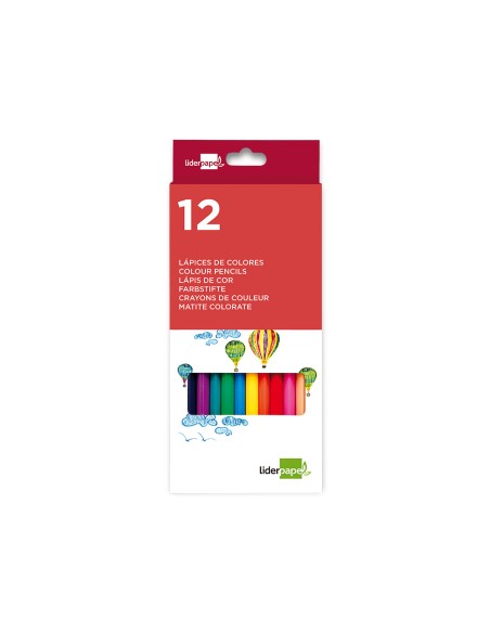 Lapices de colores liderpapel caja de 12 unidades colores surtidos
