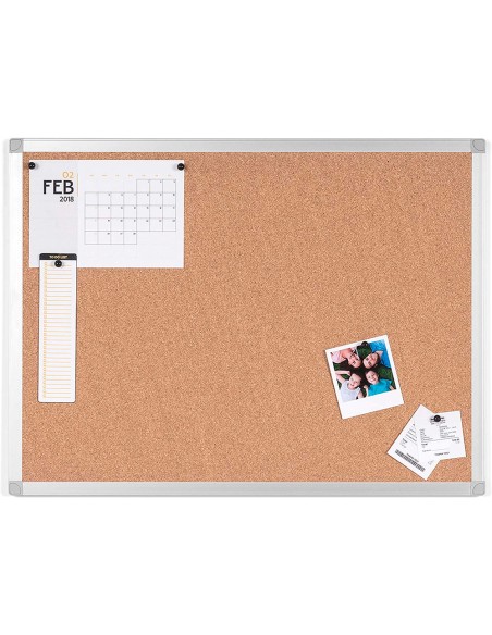 Pizarra corcho q-connect marco de aluminio 150x100 cm extra corcho 5 mm