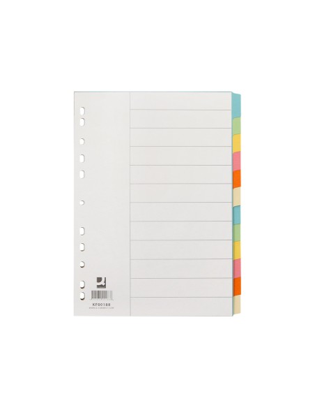 Separador q-connect cartulina juego de 12 separadores din a4 multitaladro