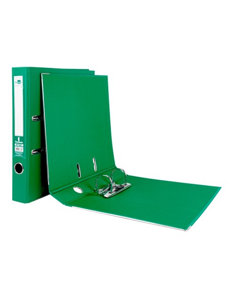 Archivador de palanca liderpapel a4 documenta forrado pvc con rado lomo 52mm verde compresor metalico