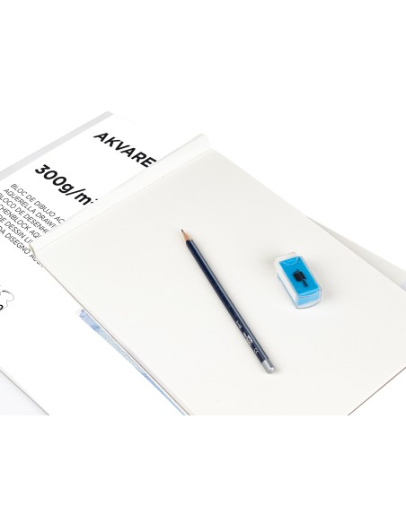 Bloc dibujo liderpapel acuarela encolado 210x297mm 20 hojas 300g/m2 sin recuadro