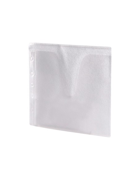 Sobre para 2 cd q-connect polipropileno con solapa multitaladro y forro protector-pack de 40 unidades