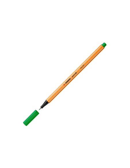 Rotulador stabilo punta de fib ra point 88 verde hoja punta fina 0,4mm