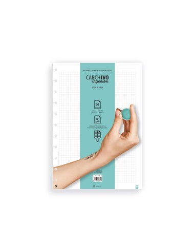Recambio cuaderno carchivo ingeniox a4 50 hojas...