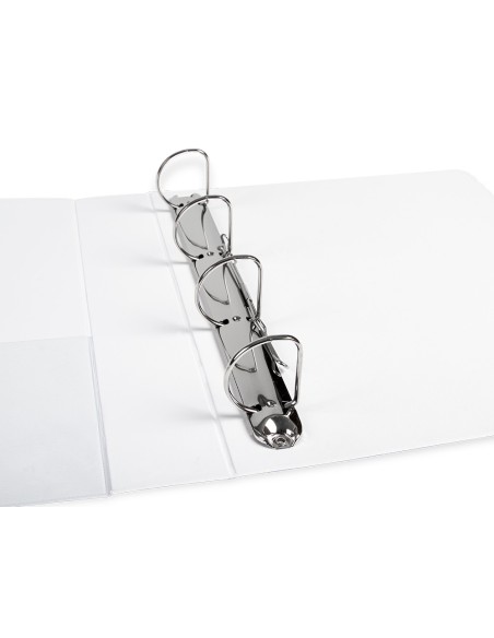 Carpeta canguro 4 anillas mixtas 40mm liderpapel a4 plastico color blanco