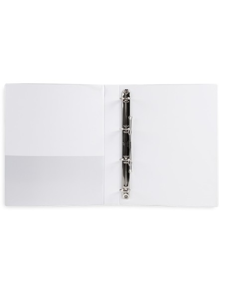 Carpeta canguro 4 anillas mixtas 25mm liderpapel a4 plastico color blanco