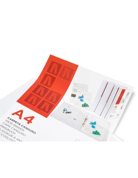 Carpeta canguro 4 anillas mixtas 25mm liderpapel a4 plastico color blanco