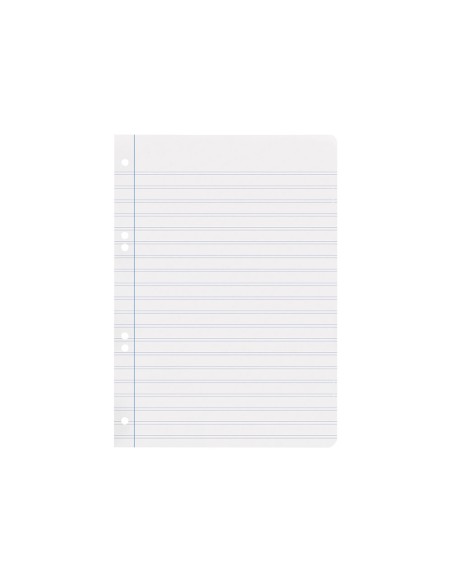 Recambio liderpapel cuarto 100 hojas 60g/m2 pauta 5ª 2.5mm con margen 6 taladros
