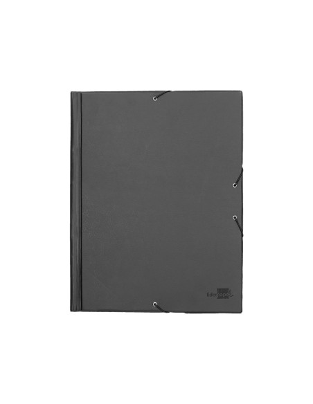 Carpeta liderpapel gomas folio solapas plastico negra