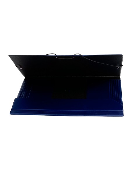 Carpeta liderpapel gomas folio solapas plastico azul