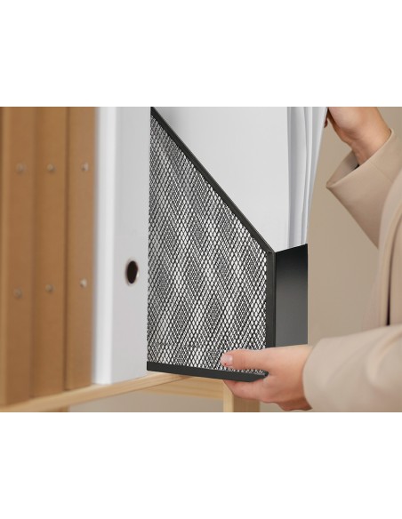 Revistero metalico q-connect rejilla negro 79x289x250 mm