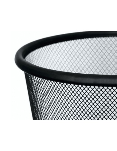 Papelera metalica q-connect rejilla negra...