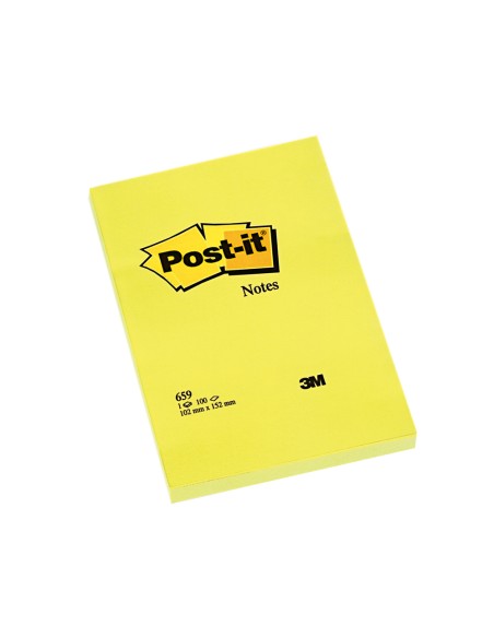 Bloc de notas adhesivas quita y pon post-it 102x152 mm con 100 hojas 659