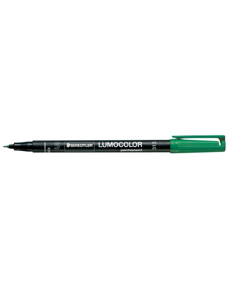 Rotulador staedtler lumocolor retroproyeccion punta de fibra permanente 313-5 verde punta super fina redonda 0.4 mm