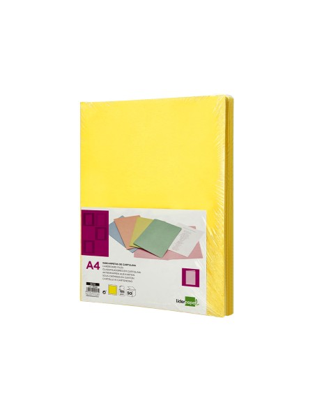 Subcarpeta liderpapel din a4 amarillo intenso 180g/m2
