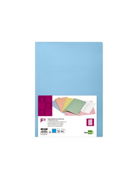 Subcarpeta liderpapel folio celeste intenso 180g/m2