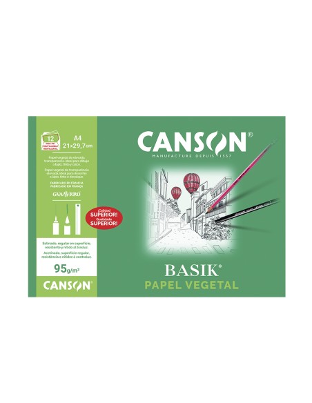 Papel vegetal guarro din a4 90-95 gr minipack de 12 hojas