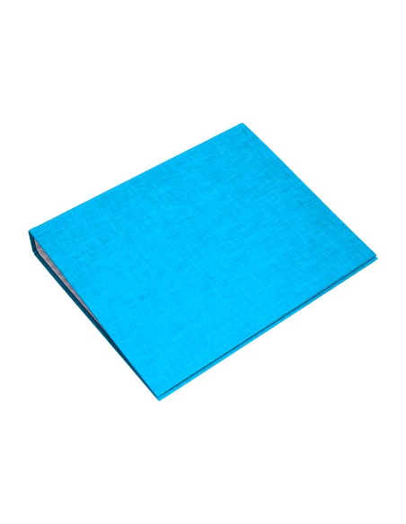Carpeta de 4 anillas 25mm mixtas liderpapel folio carton forrado paper coat celeste
