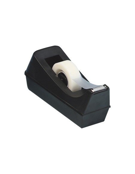 Portarrollo sobremesa q-connect plastico para cinta de 33 m color negro