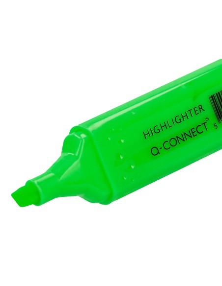 Rotulador q-connect fluorescente verde punta biselada