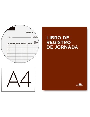 Libro liderpapel registro de jornada empleados...