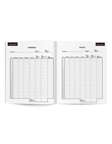 Libro liderpapel registro de jornada empleados...