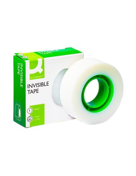 Cinta adhesiva q-connect invisible 33 m x 19 mm