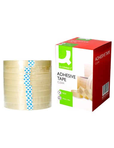 Cinta adhesiva q-connect transparente 66 m x 19 mm