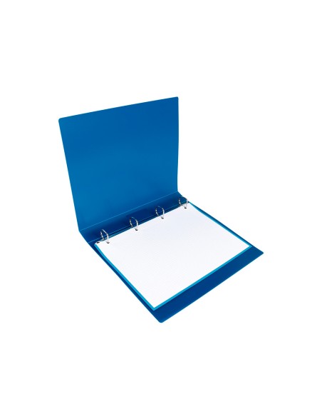 Carpeta liderpapel 4 anillas 25 mm mixtas 43432 polipropileno din a4 azul translucido