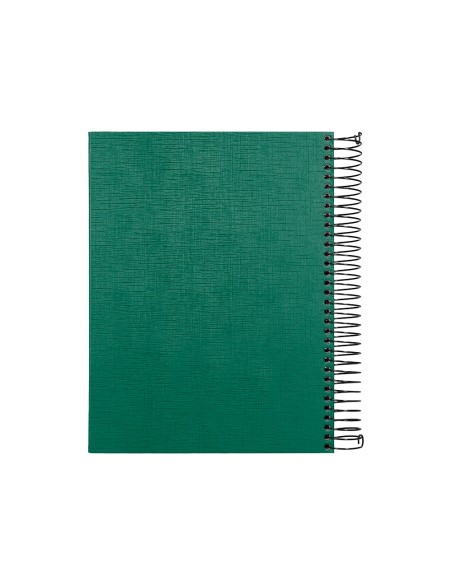 Cuaderno espiral liderpapel a5 micro papercoat tapa forrada 140h 75gr cuadro5mm 5 banda s 6 taladros verde