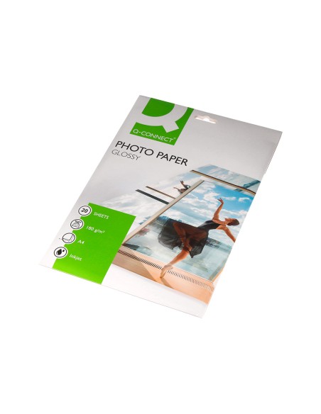 Papel q-connect foto glossy kf01103 din a4 digital photo para ink-jet bolsa de 20 hojas de 180 gr