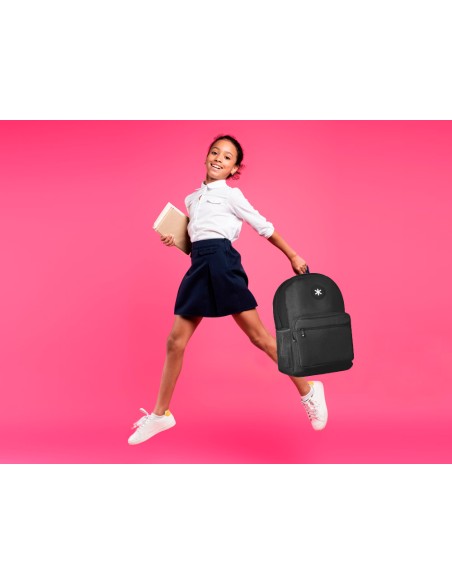 Cartera antartik mochila con asa y bolsillo frontal concremallera color negro 320x140x430 mm