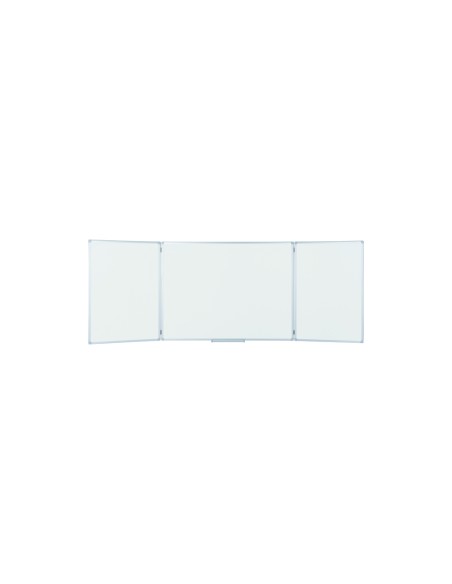 Pizarra blanca bi-office triptica eco magnetica acero lacado marco aluminio 90x60 cm